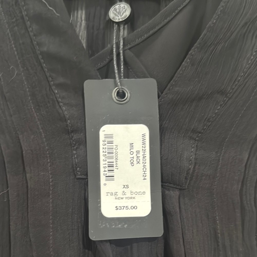 Rag & Bone Black V-Neck Top
